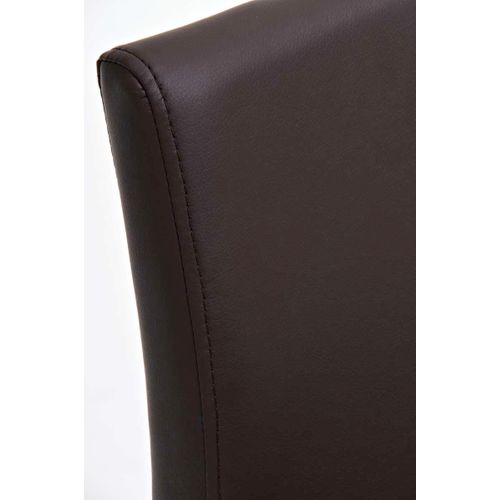 Tabouret De Bar X1 Avec Repose-pieds Plaque De Base Carrée En Acier Inoxydable Assise En Pvc Marron
