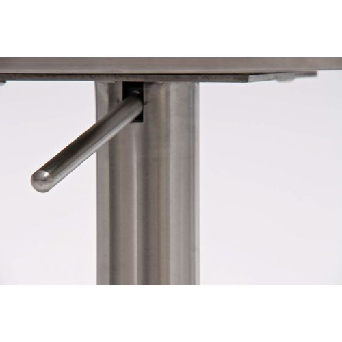 Tabouret De Bar X1 Avec Repose-pieds Plaque De Base Carrée En Acier Inoxydable Assise En Pvc Marron