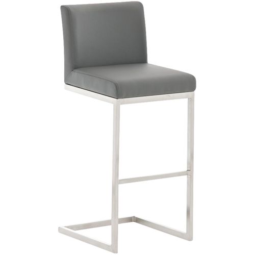 Tabouret De Bar X1 Design Moderne Support En Acier Inoxydable Assise En Pvc Gris 10_0005320