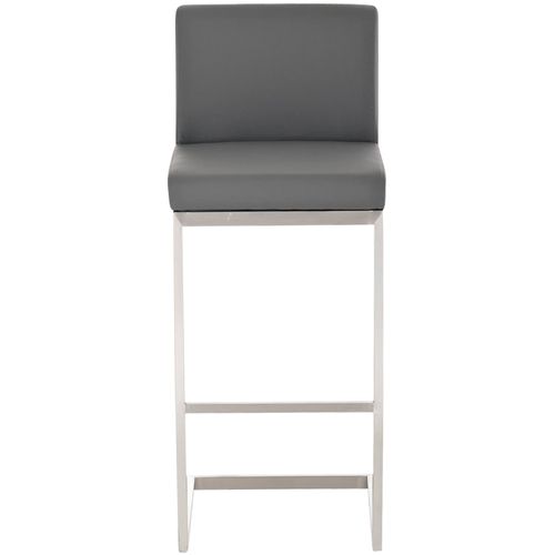 Tabouret De Bar X1 Design Moderne Support En Acier Inoxydable Assise En Pvc Gris 10_0005320
