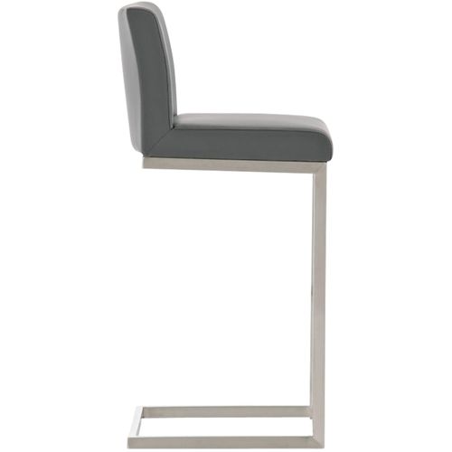 Tabouret De Bar X1 Design Moderne Support En Acier Inoxydable Assise En Pvc Gris 10_0005320
