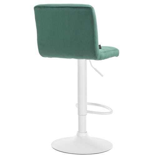 Tabouret De Bar Chaise Haute X 1 Avec Coutures Décoratives Carrées Assise En Velours Vert Pieds
