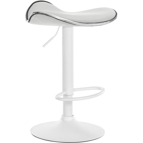 Tabouret De Bar X1 Assise Ergonomique En Pvc Blanc Pied En Trompette En Métal Blanc 10_0005387