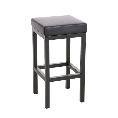 Tabouret De Bar X1 Avec Repose-pieds Design Simple Hauteur D'assise 80 Cm En Pvc Noir