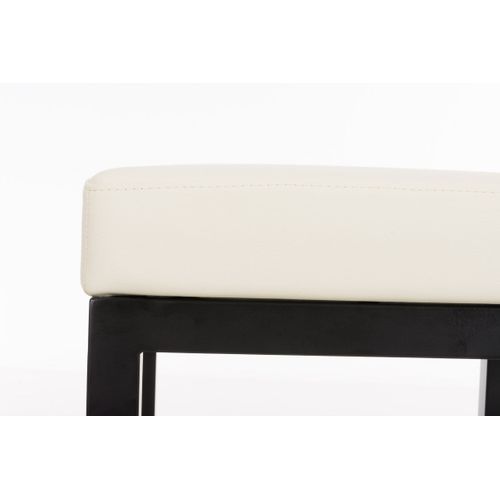 Tabouret De Bar X1 Avec Repose-pieds Design Simple Hauteur D'assise 80 Cm En Pvc Crème Et Support