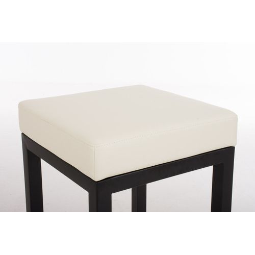 Tabouret De Bar X1 Avec Repose-pieds Design Simple Hauteur D'assise 80 Cm En Pvc Crème Et Support
