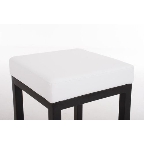 Tabouret De Bar X1 Avec Repose-pieds Design Simple Hauteur D'assise 80 Cm En Pvc Blanc Et Support