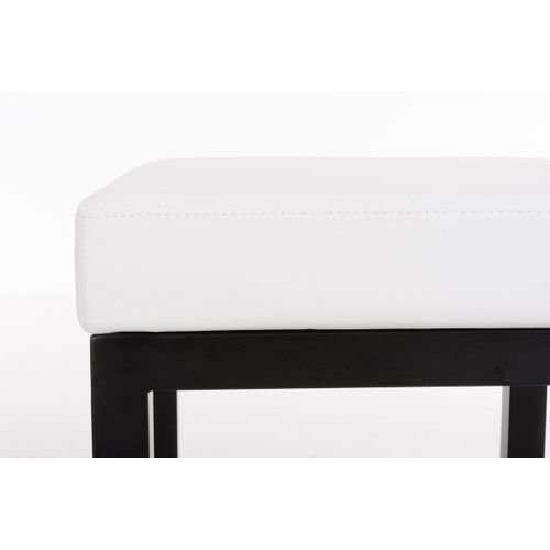 Tabouret De Bar X1 Avec Repose-pieds Design Simple Hauteur D'assise 80 Cm En Pvc Blanc Et Support
