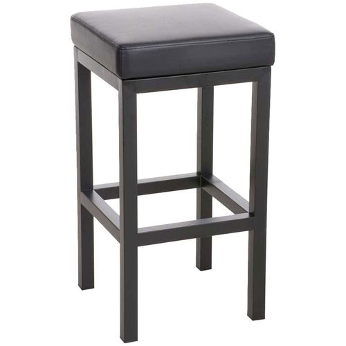 Tabouret De Bar X1 Avec Repose-pieds Design Simple Hauteur D'assise 85 Cm En Pvc Noir
