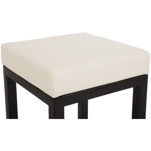 Tabouret De Bar X1 Avec Repose-pieds Design Simple Hauteur D'assise 85 Cm En Pvc Crème Et Support