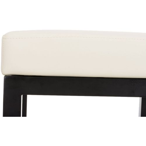 Tabouret De Bar X1 Avec Repose-pieds Design Simple Hauteur D'assise 85 Cm En Pvc Crème Et Support