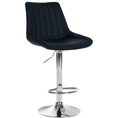 Tabouret De Bar X1 Réglable En Hauteur Pivotant à 360° Assise En Pvc Noir Couture Verticale Pied