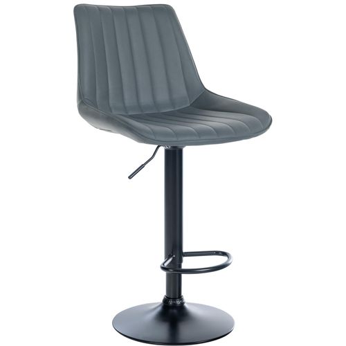 Tabouret De Bar X1 Réglable En Hauteur Pivotant à 360° Assise En Pvc Gris Couture Verticale