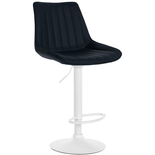 Tabouret De Bar X1 Réglable En Hauteur Pivotant à 360° Assise En Pvc Noir Couture Verticale