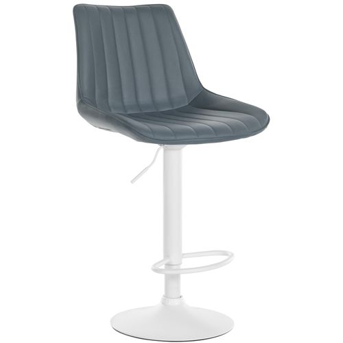 Tabouret De Bar X1 Réglable En Hauteur Pivotant à 360° Assise En Pvc Gris Couture Verticale