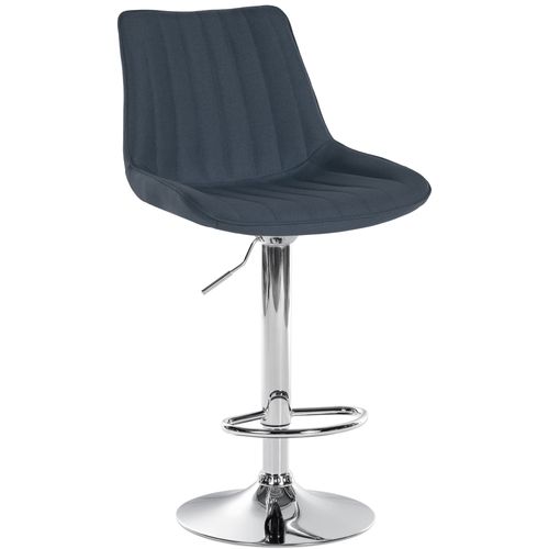 Tabouret De Bar X1 Réglable En Hauteur Pivotant à 360° Assise En Tissu Gris Foncé Couture Vertical