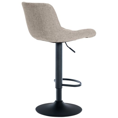 Tabouret De Bar X1 Structure Métallique Noir Assise En Tissu Taupe Avec Surpiqûres 10_0005448