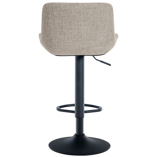 Tabouret De Bar X1 Structure Métallique Noir Assise En Tissu Taupe Avec Surpiqûres 10_0005448