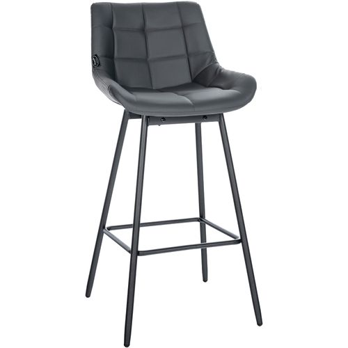 Tabouret De Bar Pivotant X1 Avec Repose-pieds Revêtement En Pvc Gris Foncé Piètement à Quatre Pieds