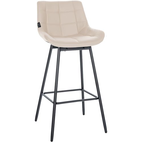 Tabouret De Bar Pivotant X1 Avec Repose-pieds Revêtement En Pvc Crème Piètement à Quatre Pieds