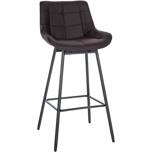 Tabouret De Bar Pivotant X1 Avec Repose-pieds Revêtement En Pvc Marron Piètement à Quatre Pieds