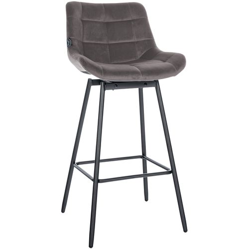 Tabouret De Bar Pivotant X1 Avec Repose-pieds Revêtement En Velours Gris Piètement à Quatre Pieds