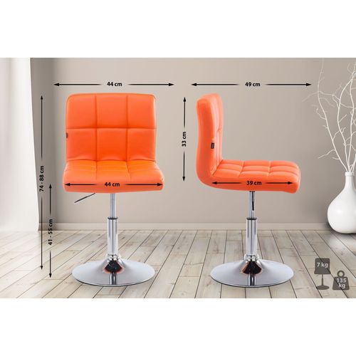 Chaise De Salle à Manger X1 Hauteur Réglable Design Moderne Couture Décorative En Pvc Orange