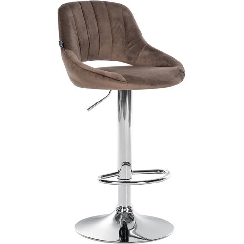 Tabouret De Bar X1 Avec Repose-pieds Pivotant Et Réglable En Velours Noir Et Métal Tdb10816