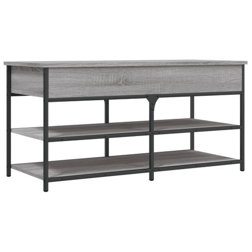 Banc De Rangement à Chaussures Avec Compartiment Et Étagère 100 X 42,5 X 50 Cm Bois D'ingénierie