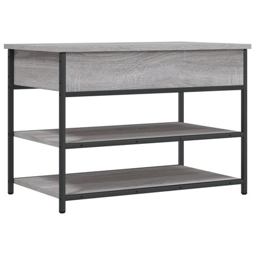 Banc De Rangement à Chaussures Avec Compartiment Et 2 Étagères 70 X 42,5 X 50 Cm En Bois D'ingénie