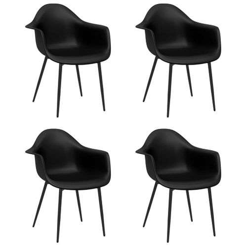 Set De 4 Chaises De Salle à Manger Dossier Incurvé Design Contemporain Pp Noir Dec025640