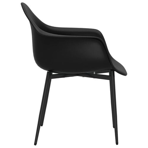 Set De 4 Chaises De Salle à Manger Dossier Incurvé Design Contemporain Pp Noir Dec025640