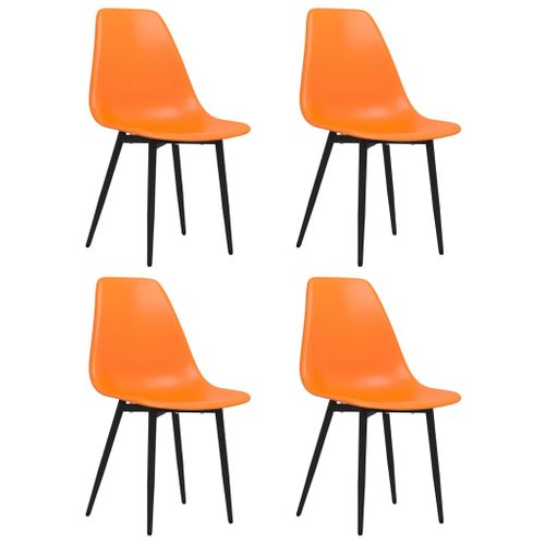 Set De 4 Chaises De Salle à Manger Dossier Incurvé En Pp Orange Dec025650