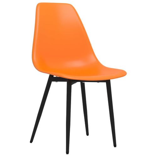 Set De 4 Chaises De Salle à Manger Dossier Incurvé En Pp Orange Dec025650