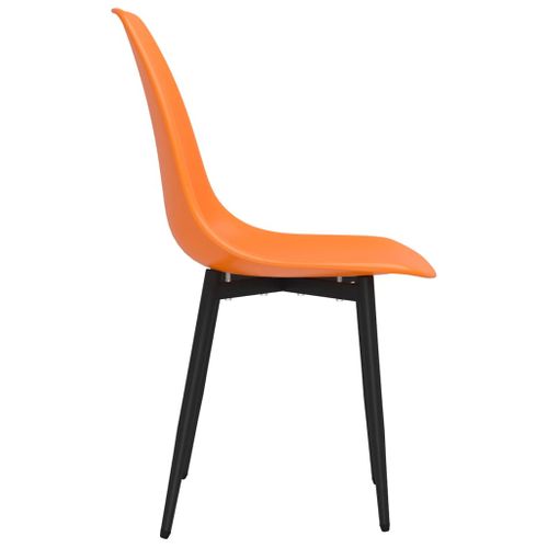 Set De 4 Chaises De Salle à Manger Dossier Incurvé En Pp Orange Dec025650