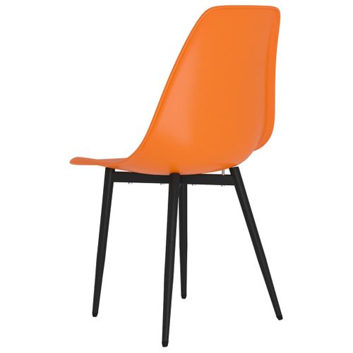 Set De 4 Chaises De Salle à Manger Dossier Incurvé En Pp Orange Dec025650