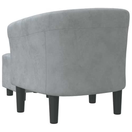 Fauteuil Lounge Assise Confortable Design Moderne Avec Repose-pied En Velours Gris Foncé Dec026423