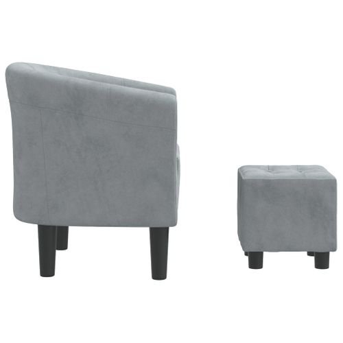 Fauteuil Lounge Assise Confortable Design Moderne Avec Repose-pied En Velours Gris Foncé Dec026423