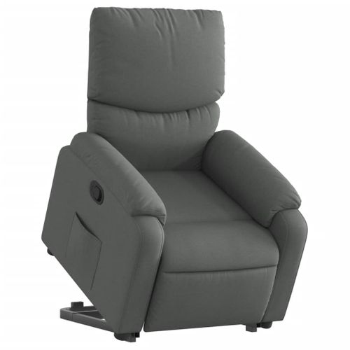 Fauteuil Relax TV Rembourrage Confortable Fonction De Levage Électrique En Tissu Gris Foncé Dec027