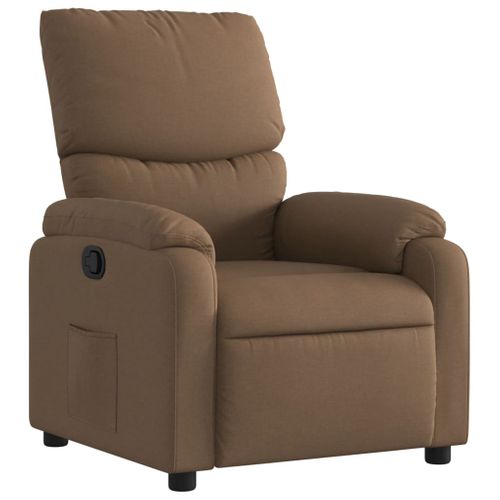 Fauteuil Relax TV Rembourrage Confortable Fonction D'inclinaison Manuelle En Tissu Marron Dec02805
