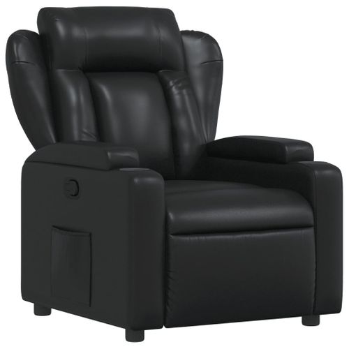 Fauteuil Relax TV Rembourrage Confortable Fonction D'inclinaison Manuelle En Pvc Noir Dec028085