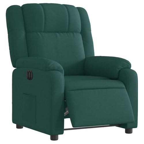 Fauteuil Relax TV Fonction D'inclinaison Électrique Très Confortable En Tissu Vert Foncé Dec028595