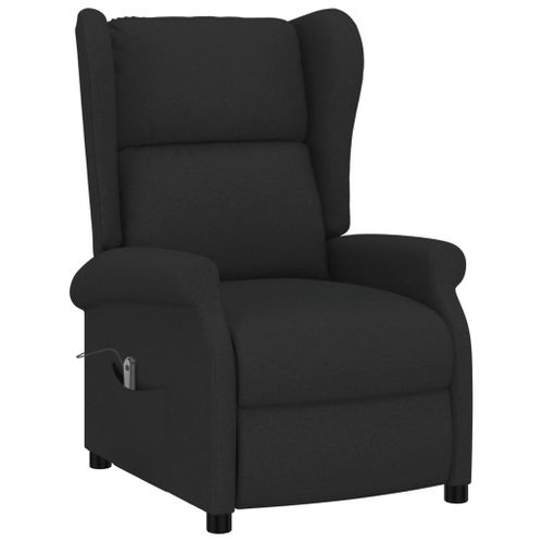 Fauteuil Relax TV Avec Rebord Latéral Très Confortable En Tissu Noir Dec028620