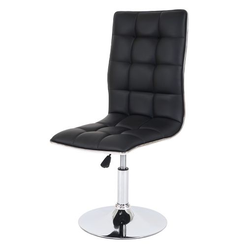 Chaise à Manger Cuisine Design Moderne Et Chic Hauteur Réglable Pivotant En Synthétique Noir 04_00