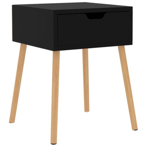 Table De Chevet Moderne Avec Tiroir - 40x30x50 Cm, Pieds En Bois Naturel, Poignée Métallique, Design Sobre Et Pratique - 9