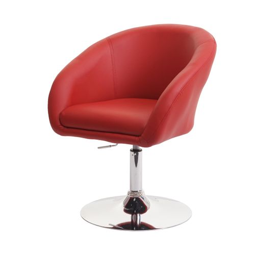 Chaise De Salle à Manger Pivotante Rotative Et Réglable En Hauteur En Pvc Rouge 04_0002231