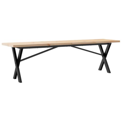 Table Basse Rectangulaire Style Industriel Cadre En X 160 X 40 X 45,5 Cm Bois De Pin Et Acier Dec0
