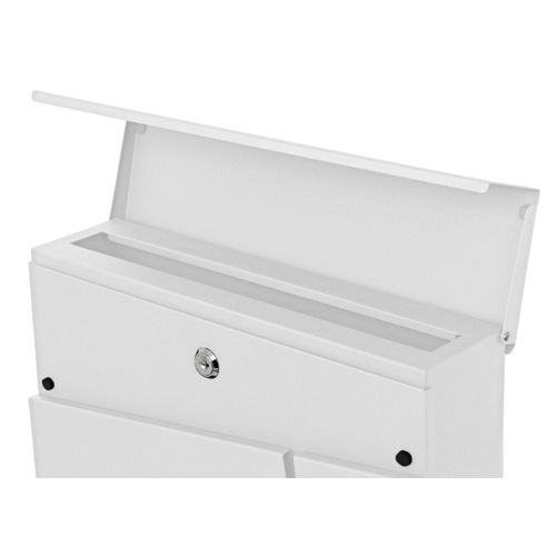 Boîte Aux Lettres Murale Compartiment à Journaux Revêtement Par Poudre Blanc 04_0005900