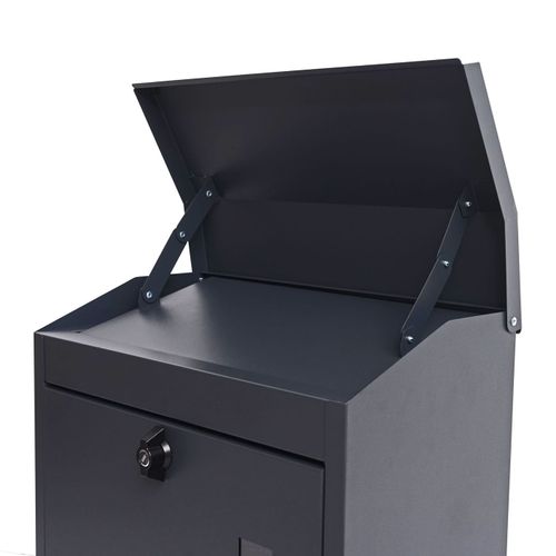 Boîte Aux Lettres Verrouillable Thermolaquée 52x44x25 Cm Anthracite-noir 04_0005901