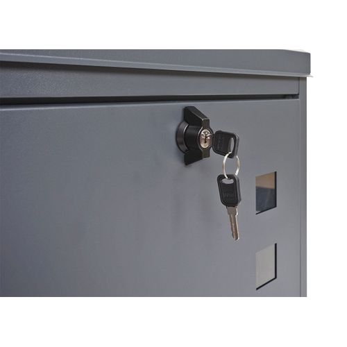 Boîte Aux Lettres Verrouillable Thermolaquée 52x44x25 Cm Anthracite-noir 04_0005901